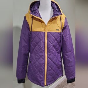 Flag Nor Fail Purple and Gold Puffer Jacket